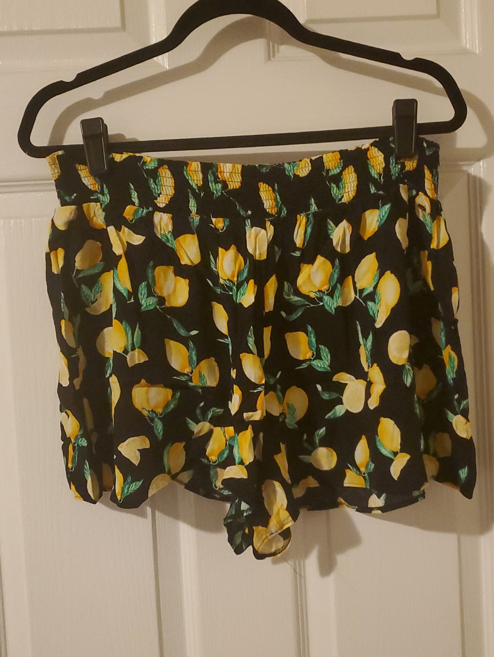 PINK Victoria's Secret Black Lemon-Print Athletic Shorts